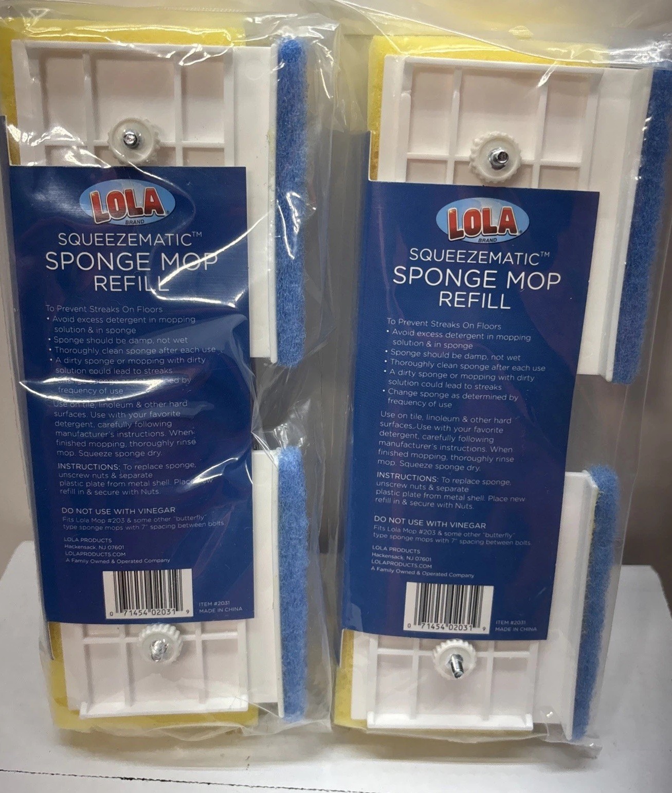 LOLA SqueezeMatic Butterfly Sponge Mop Refill 9″ Super Absorbent Head – 2 Count
