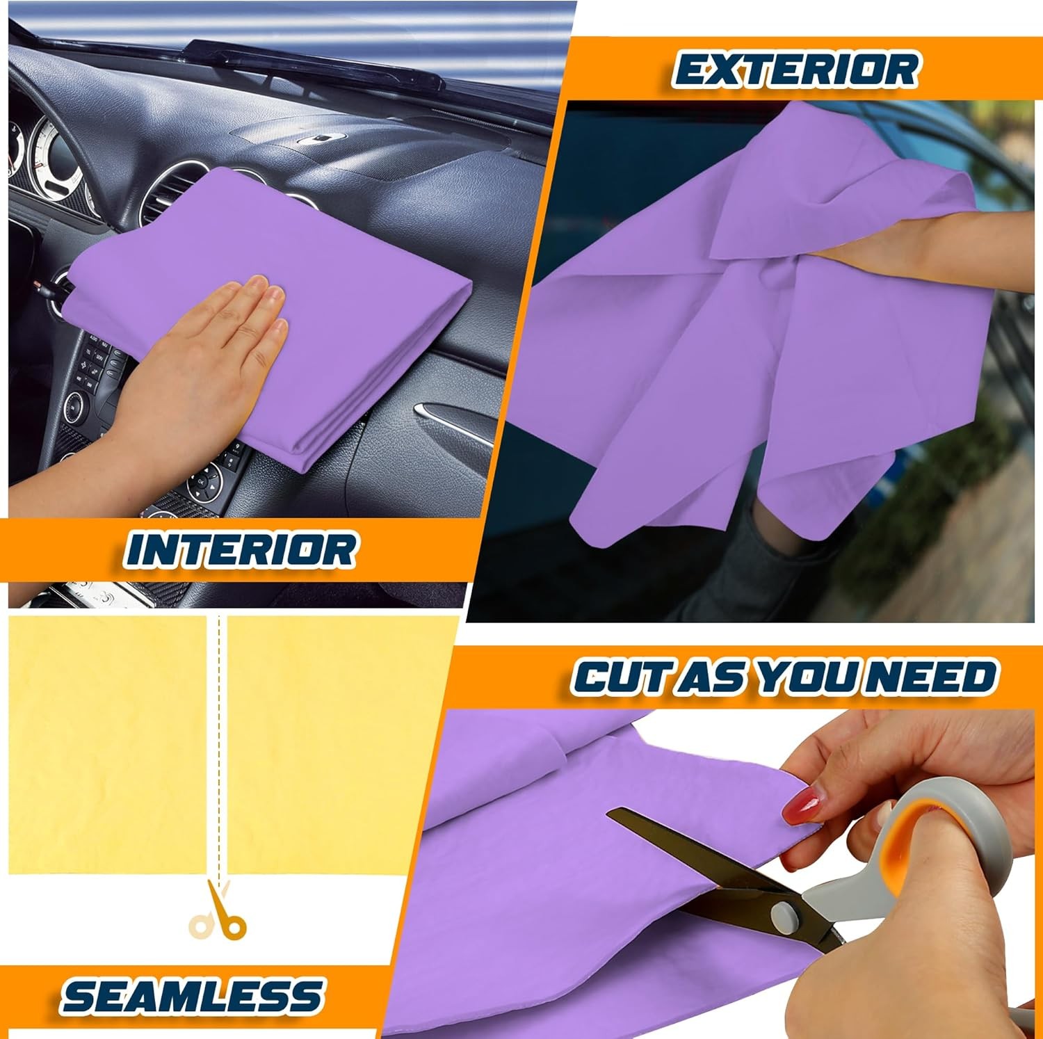 Premium Shammy Towel for Car, Super Absorbent 2 Pack 26″”x17″” Car Drying Towel,