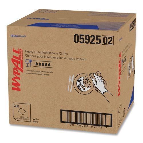 WypAll X70 Foodservice Towels, Kimfresh Antimicrobial, Unscented, White, 300/CT