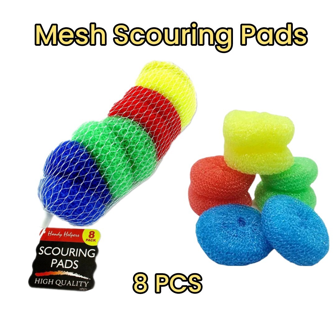 8PCS Scrubbing Pads Non Scratch Dish Scrubber Round Scouring Pad Assorted Color