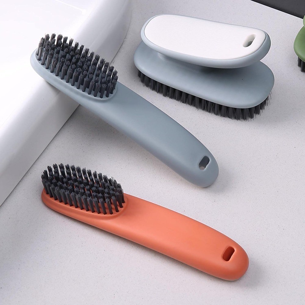 Household Cleaning Scrub Brushes for Laundry Shoes Stains Soft Bristle Easy Grip
