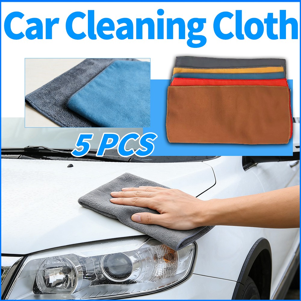 5X Microfiber Cleaning Cloth Towel Rag Car Polishing Detailing No-Scratch Coral