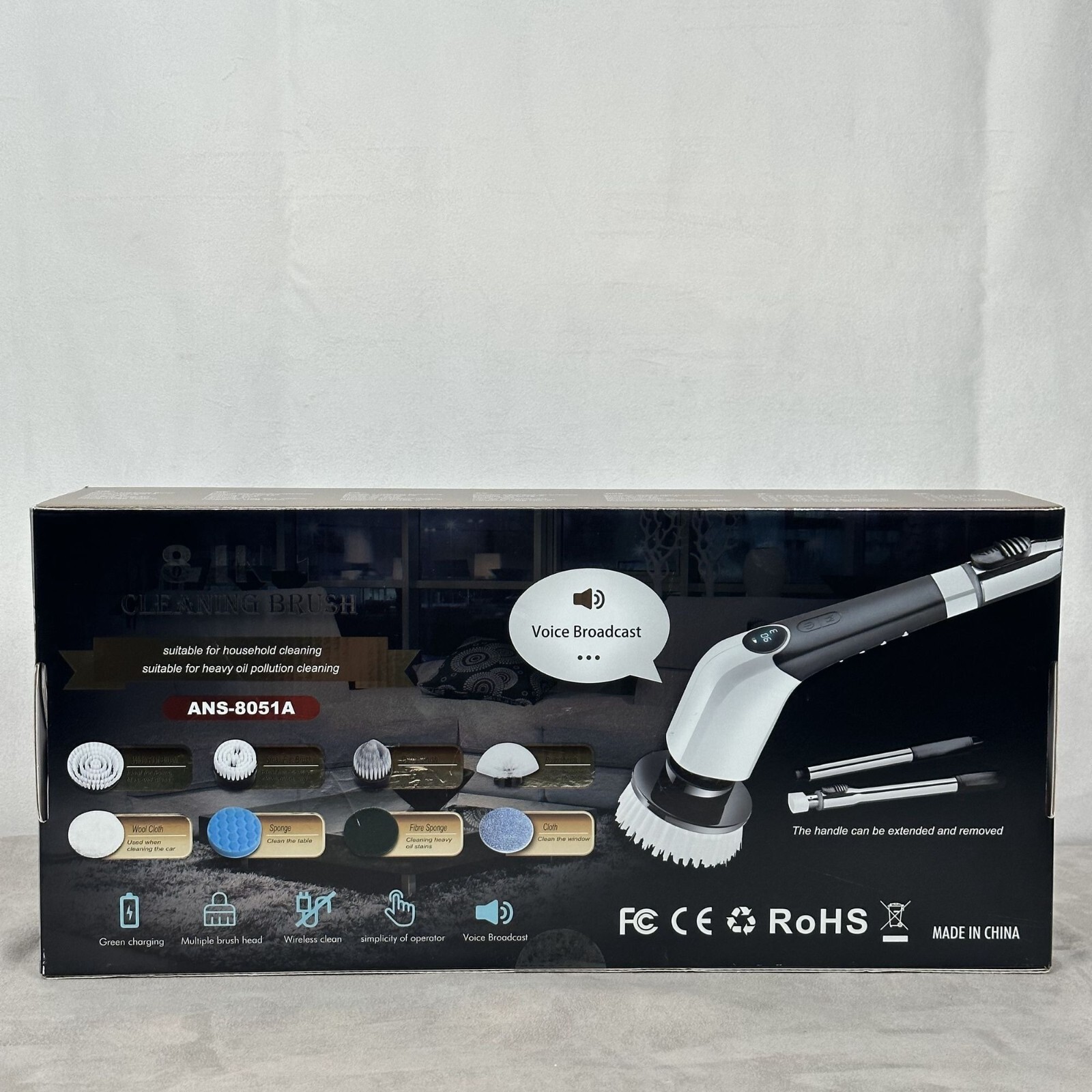 NEW Keimi Electric 8 in 1 Cleaning Brush With Voice Assistant – ANS-8051A 3speed
