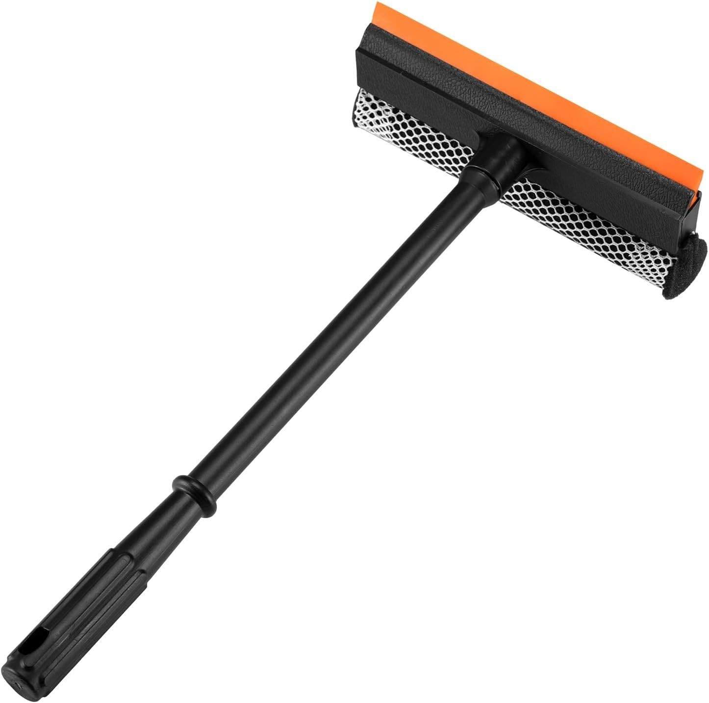2 in1 Window Squeegee for Car Window Cleaner with 16inch Long Handle Black
