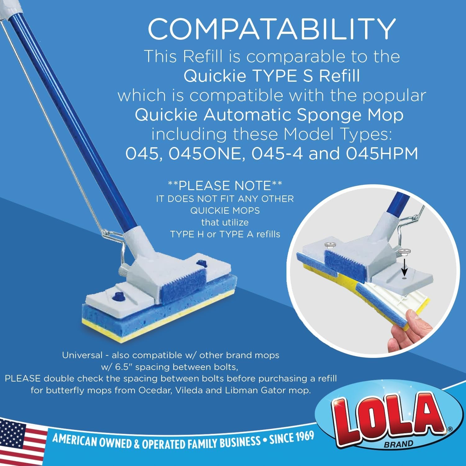 Cellulose Squeezematic Butterfly Sponge Mop Refill, 9″, 2 Pack, Floor Cleaning,