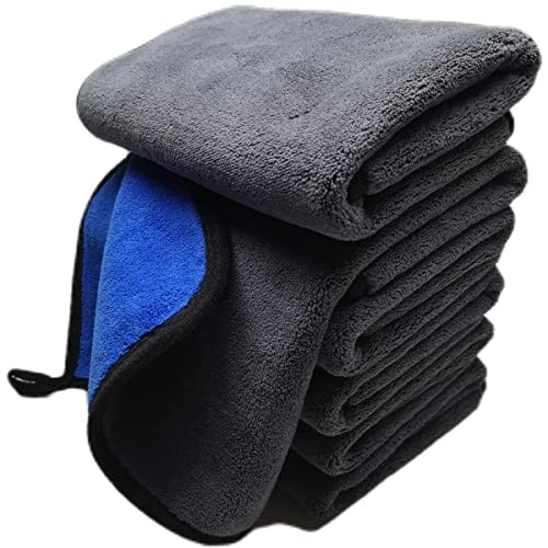 Ultrasoft, Large, Thick and Quick Drying Car 6pack,16 X 16inches Grey-blue