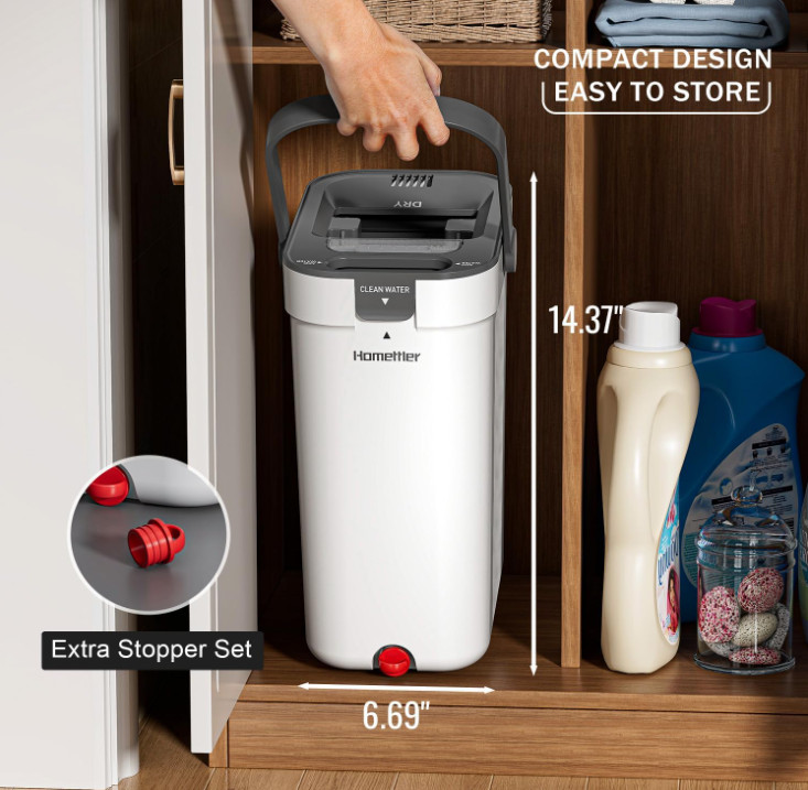 Juego Mopa Plana con Cubo 3 Depósitos 65” y 4 Mopas Lavables para Suelos