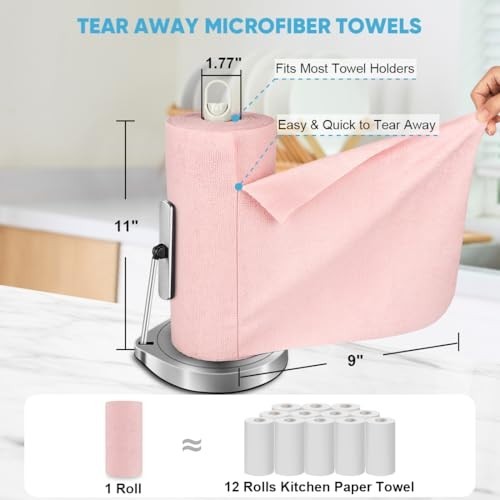 “330 Microfiber Cleaning Cloths – 6 Rolls, Washable Shop Rags for Cars & Home”