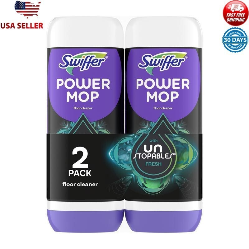 Power Mop Floor Cleaner Solution Fresh Scent 25.3 fl oz 2 Pack Unstopables New