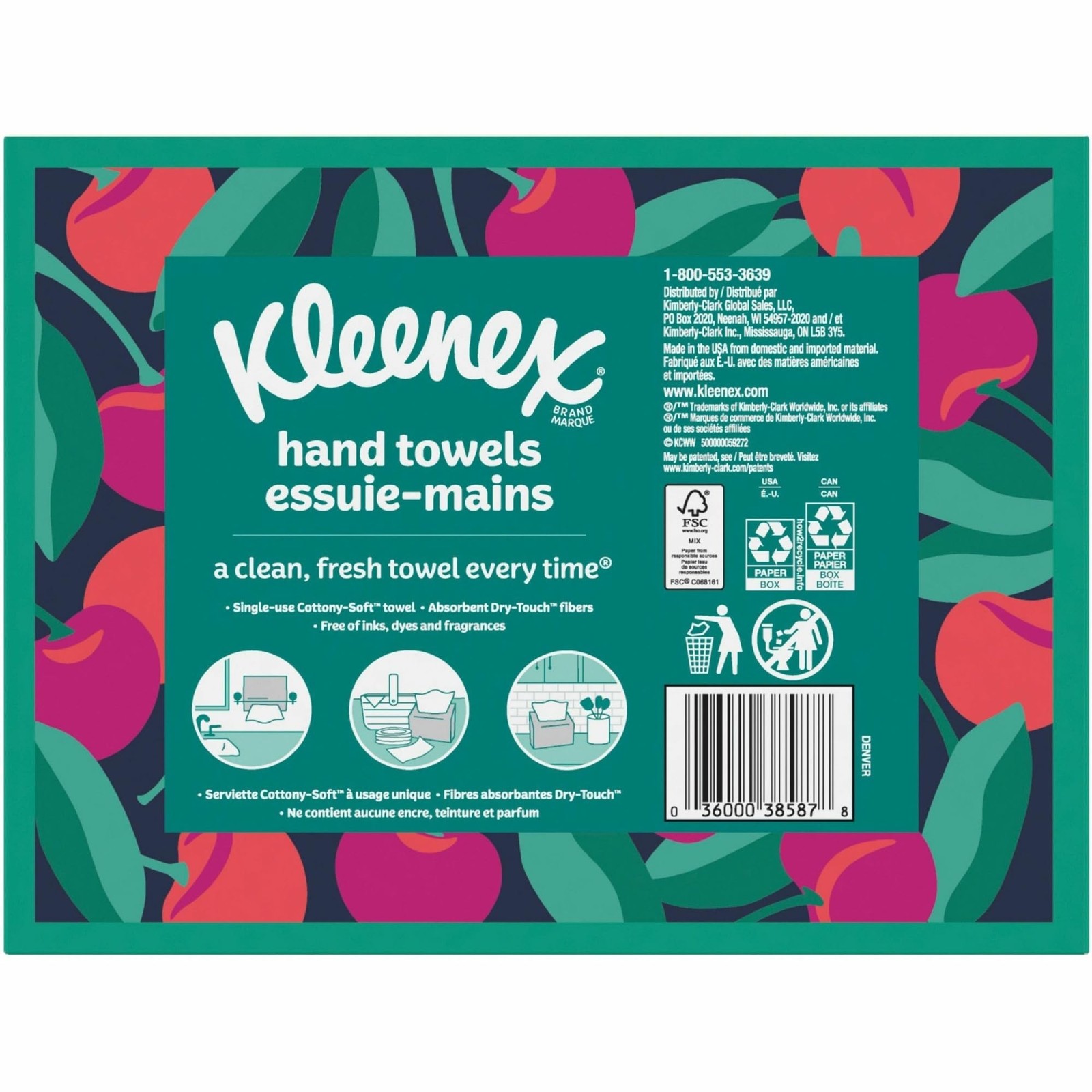 Kleenex Hand Towels, Single-Use Disposable Paper 60 Count (Pack of 1), White