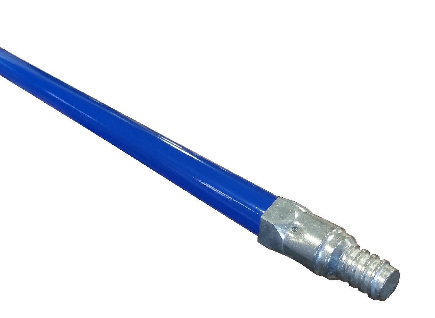 60″ Blue Powder Coated Steel Broom Handle with Metal Thread