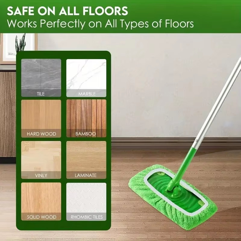 4 Reusable Mop Pads with High Water Absorption and Ultra-Fine Fiber Cleaning Pad