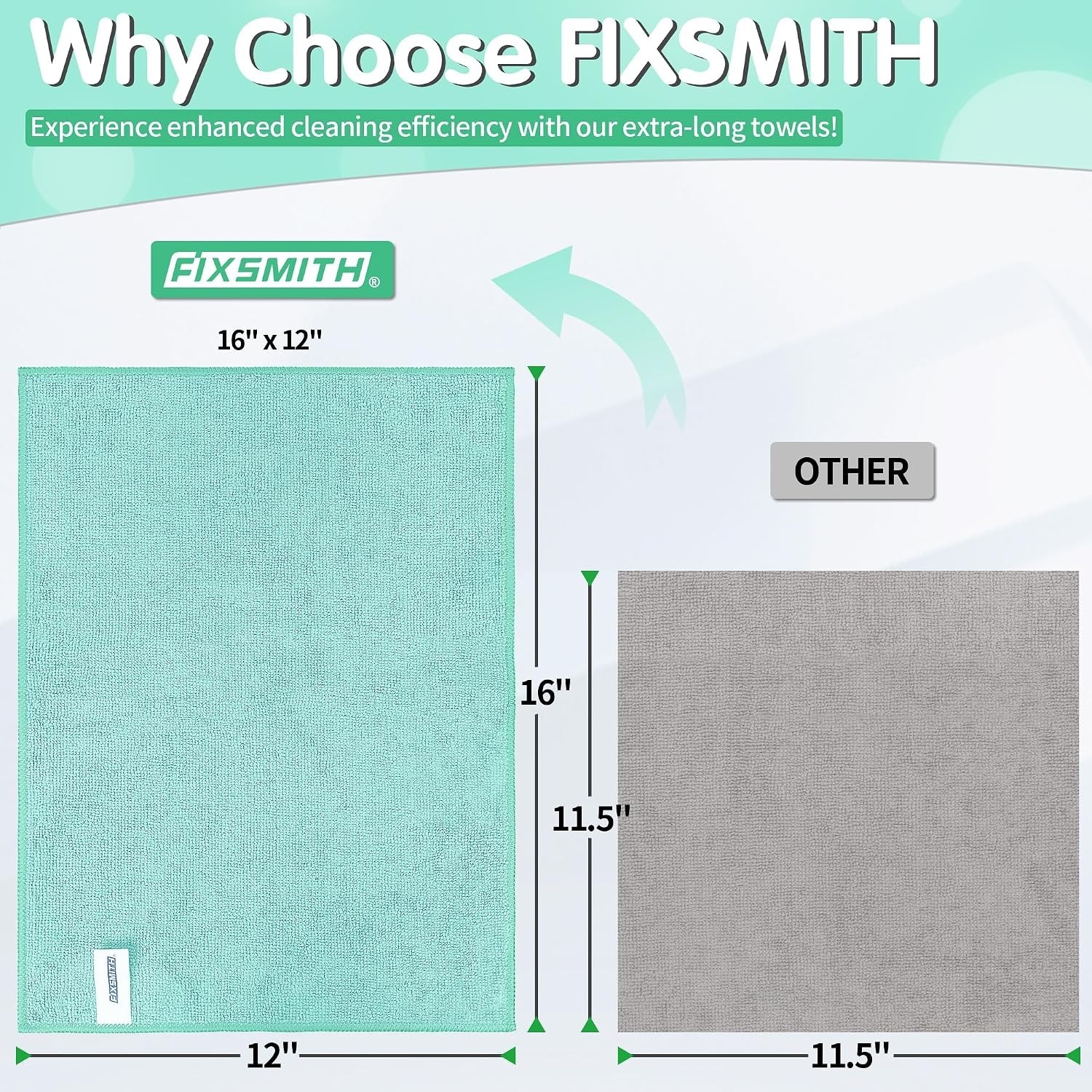 Turquoise Microfiber Cleaning Cloth -Pack of 8, Highly Absorbent Cleaning Rag…