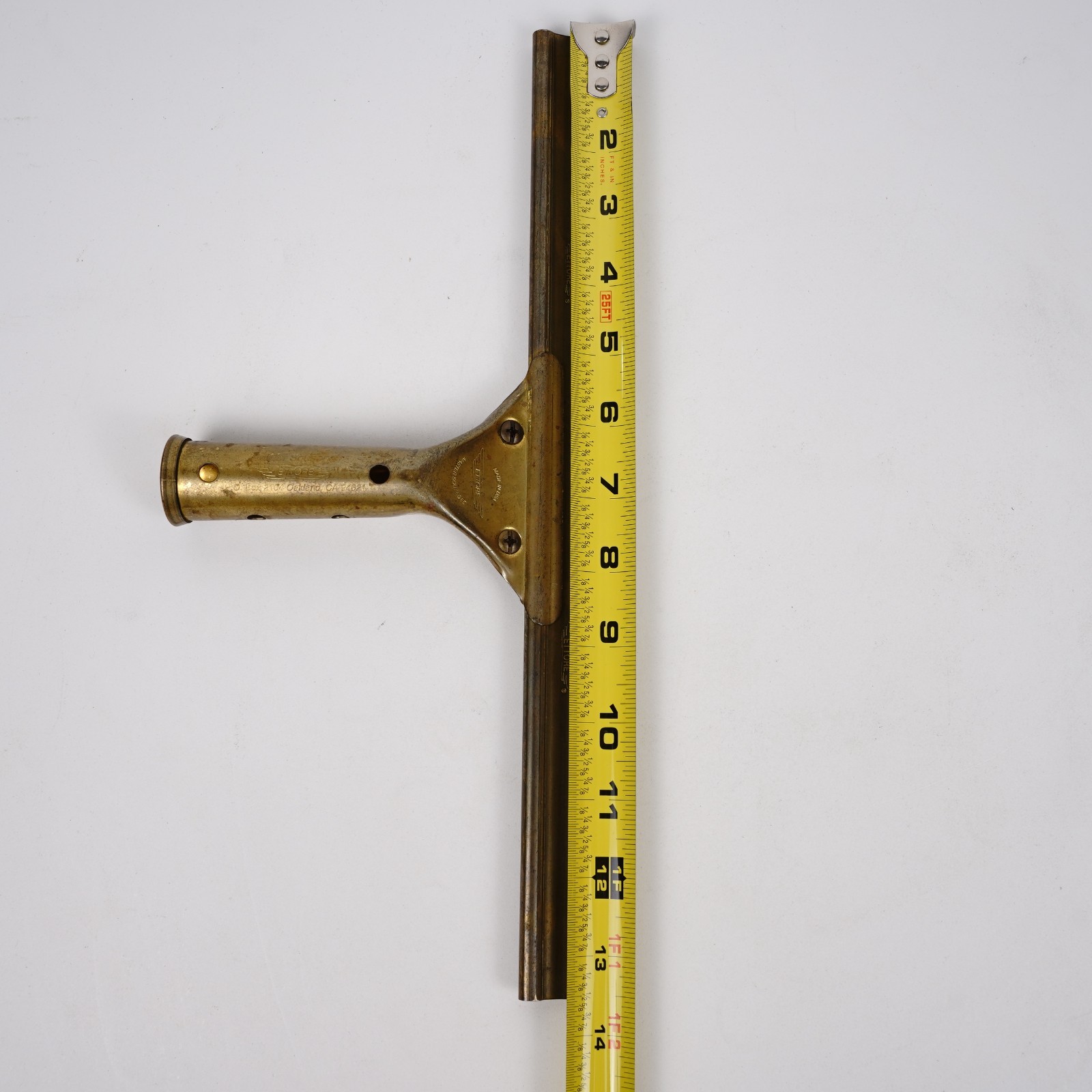 Vintage Ettore Brass Master Squeegee 13.5″ Window Cleaning Tool Made in USA