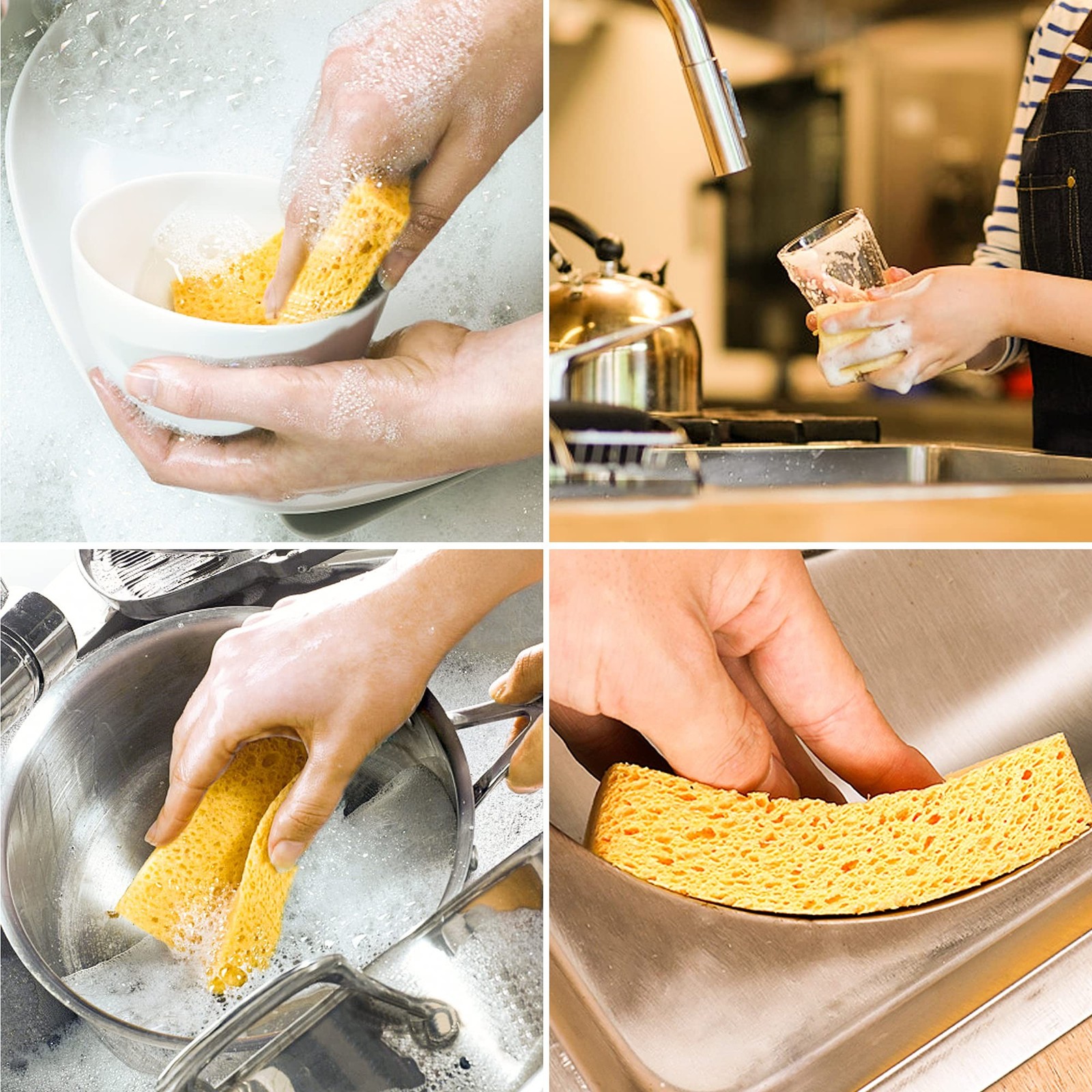 ARCLIBER Cellulose Sponges,Heavy Duty Scrub Kitchen Sponge,Clean Tough Messes…