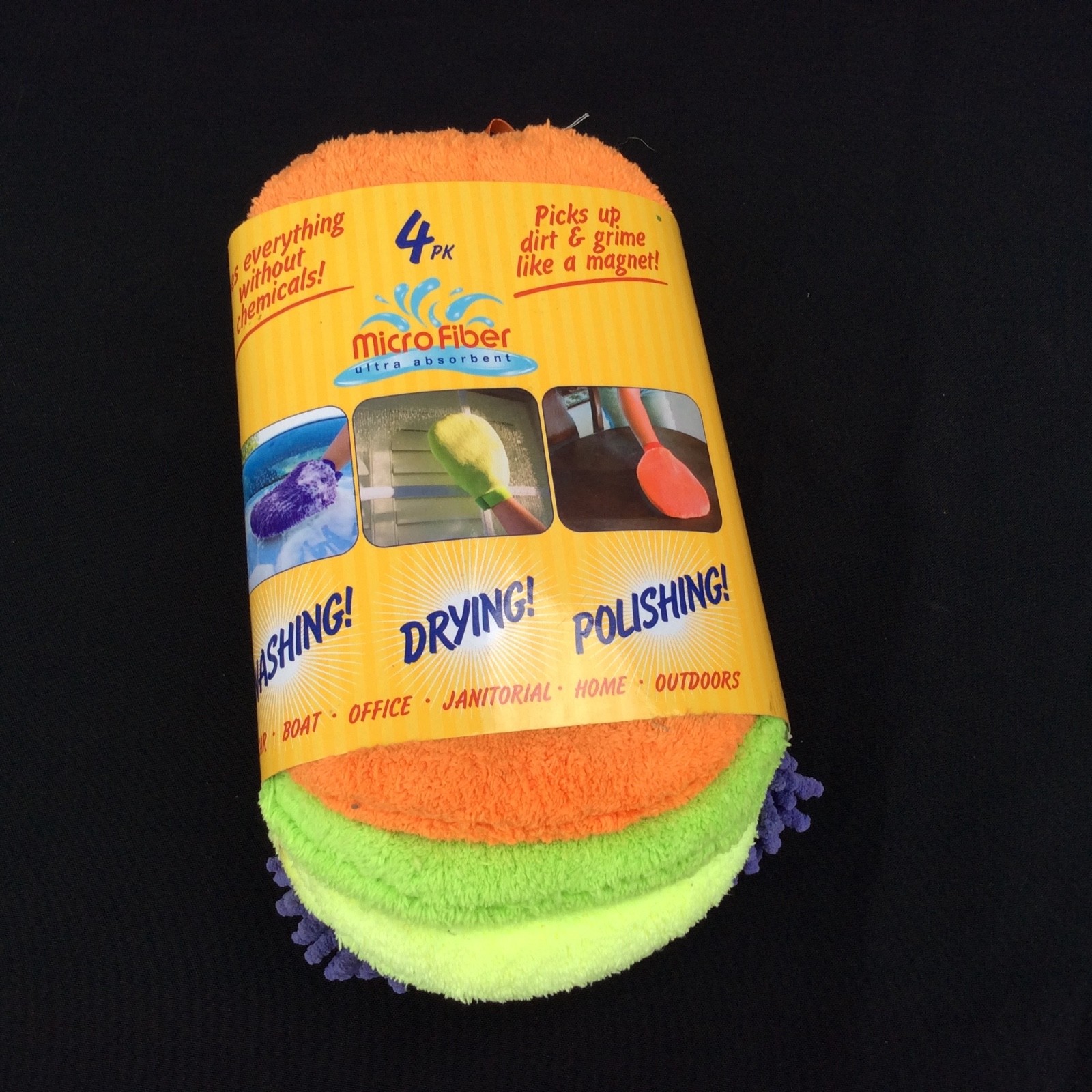 Hometex Multi Purpose 4 Pack 1 Chenille & 3 Dry Polish Dust Hand Mitts ~