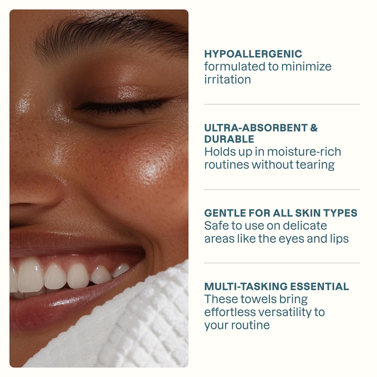 Cliganic Clean Face Towels XL, Disposable, 50 Count (Pack of 1), White