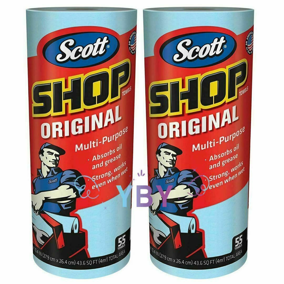 SCOTT Professional Multi Purpose Shop Paper Towels 55 Sheets Roll 2 Rolls