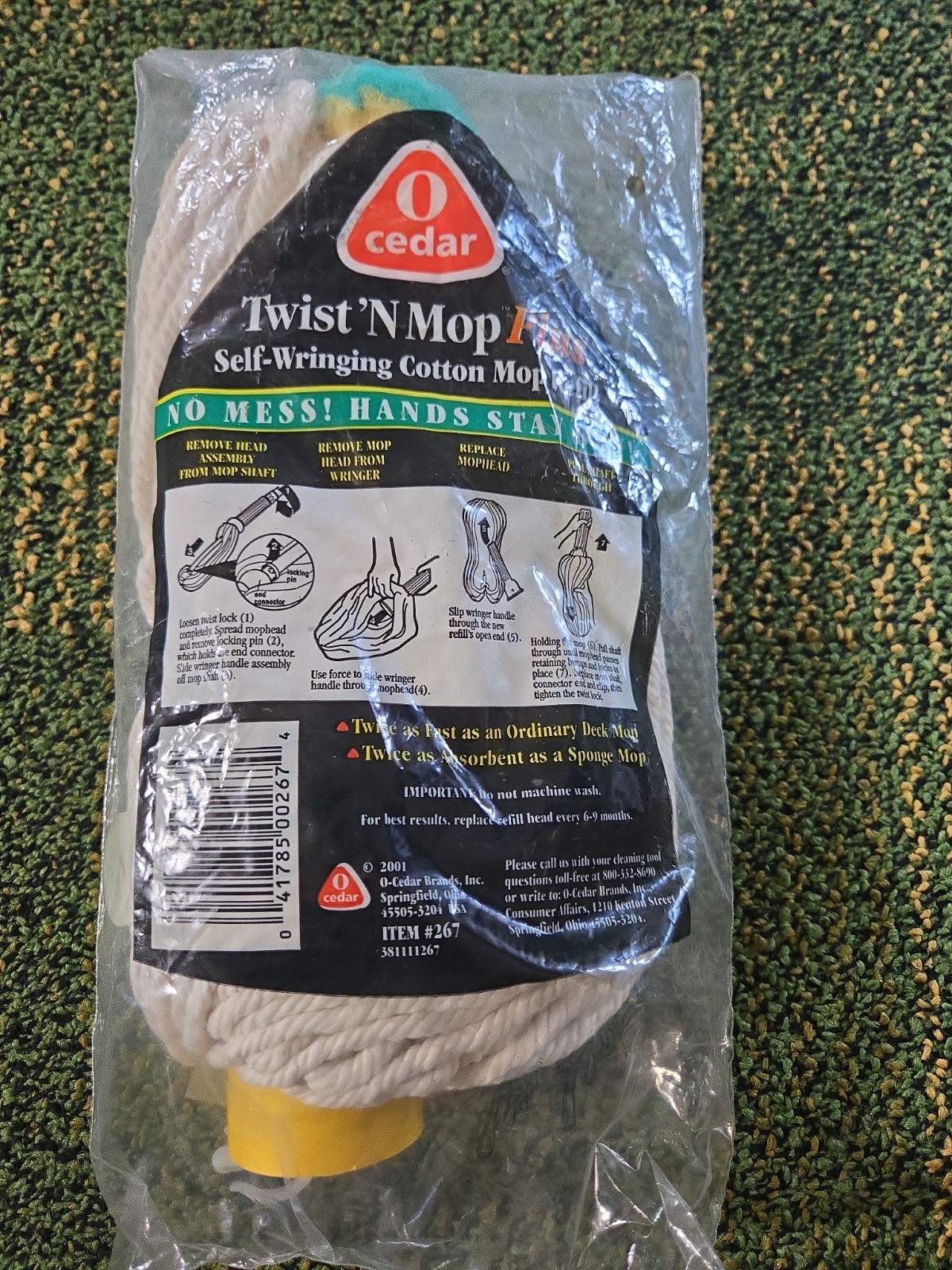 O Cedar Twist N Mop plus Refill Replacement Cotton Twist Mop New Sealed White