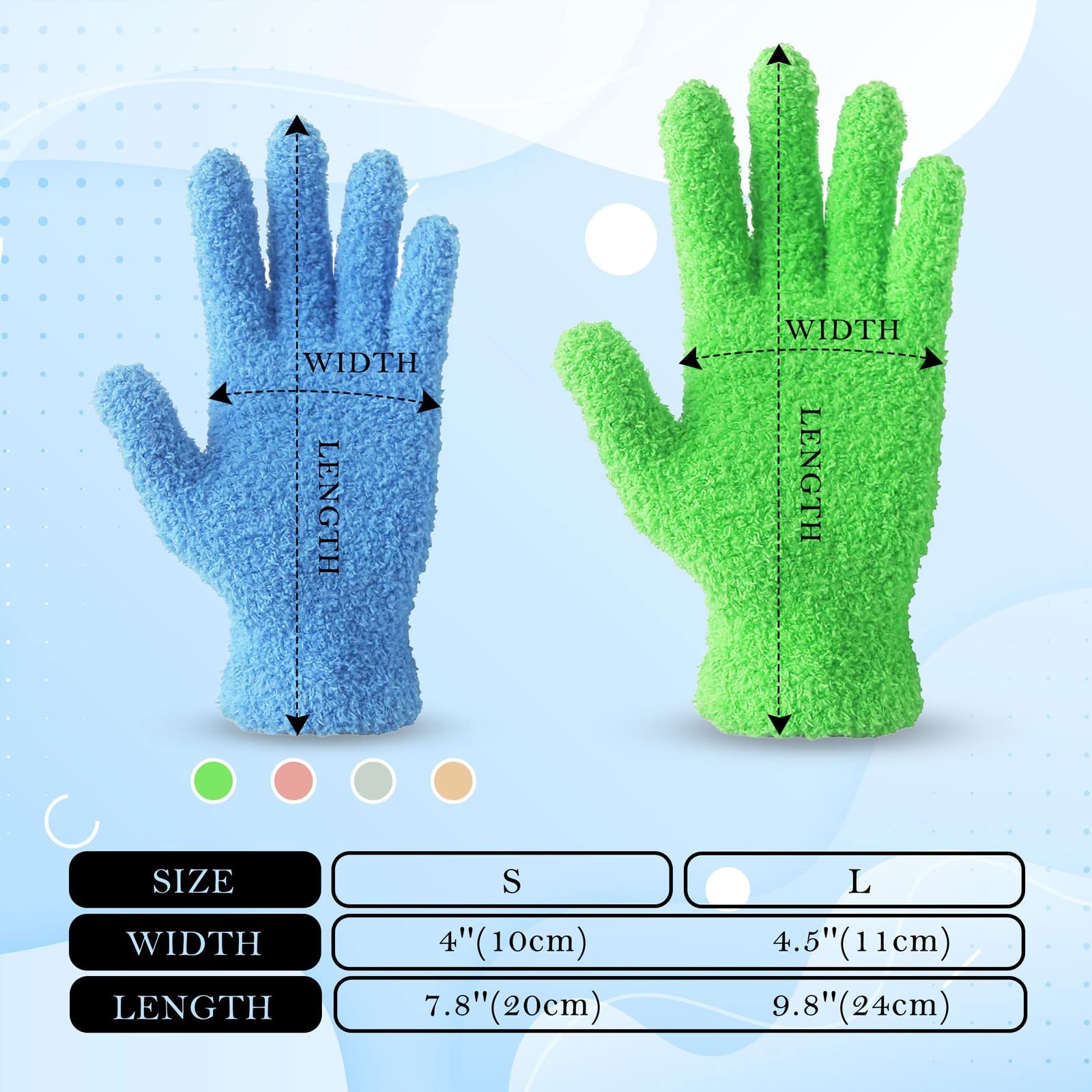 EvridWear 2 pairs Microfiber Dusting Soft Cleaning Gloves House Auto Family Pack