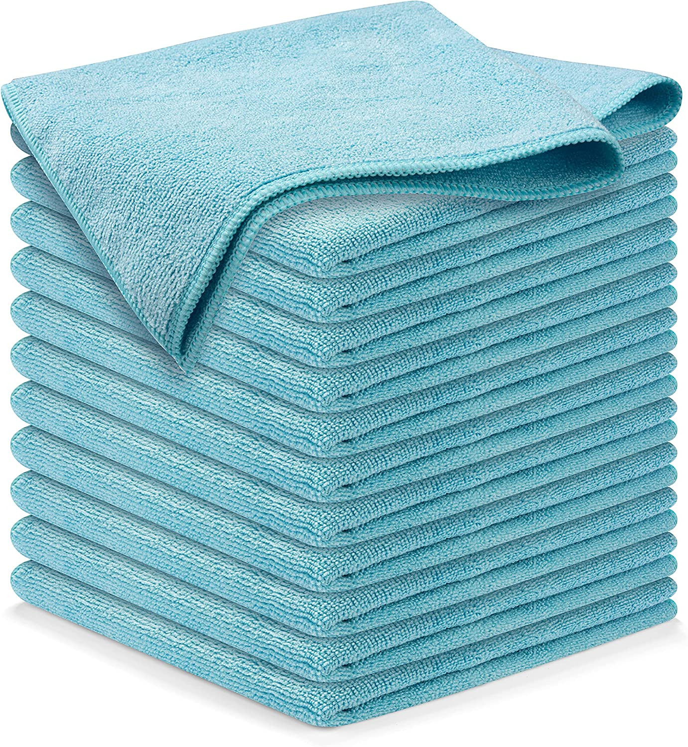 USANOOKS Microfiber Cleaning Cloth – Turq – 12Pcs (12.5X12.5 Inch) High Performa