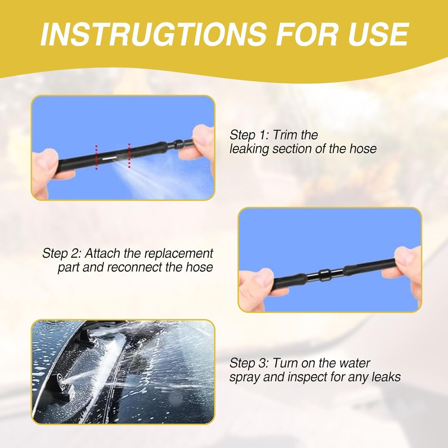 20PCS Universal Windshield Washer Hose Connectors, 2-Way I-Type Wiper Black