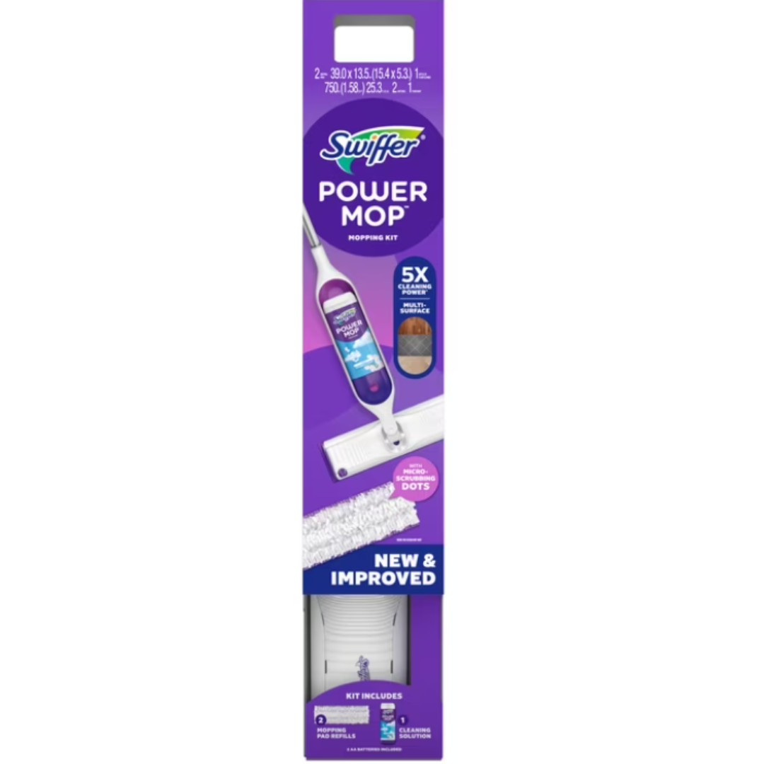 Swiffer Power Mop Set, Floor Cleaner for Tile, Vinyl, Laminate, Wood