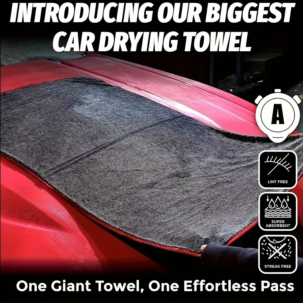 Ultra Absorbent Xxl Car Drying Towel Extra Large Microfiber Twist Ring Design