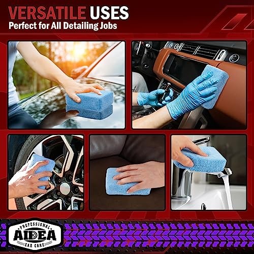 Microfiber Applicator Pad-8Pack, Car Wash Sponge, Premium 8 PK Light Blue