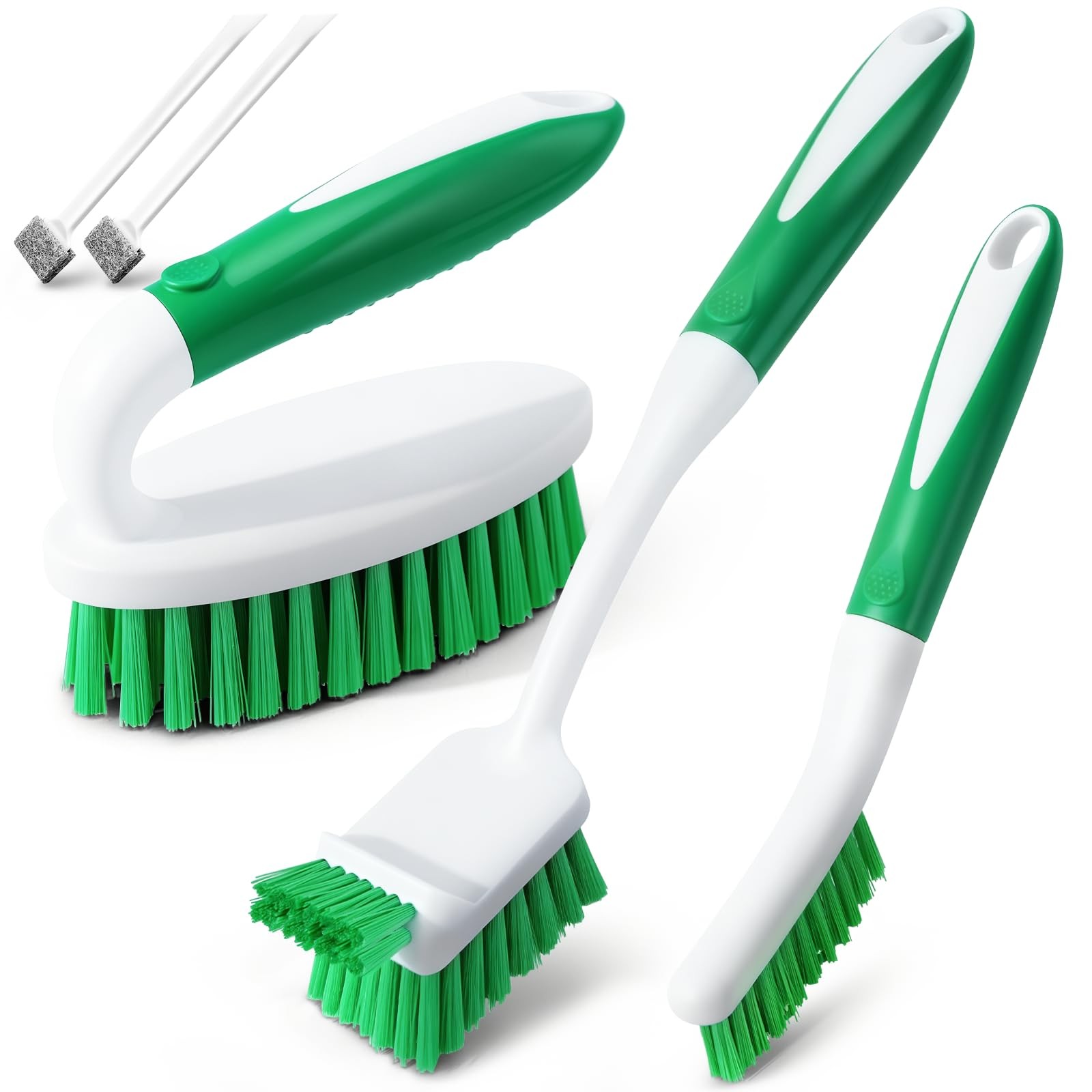 Holikme Cleaning Brush Set for Household Use, Scrub Brush, 5 Pack, Green