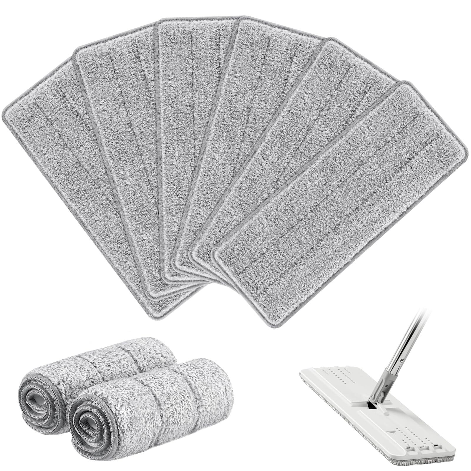 Flat Mop Head Replacement Pads Reusable Washable Squeeze Microfiber 13×4.9 In