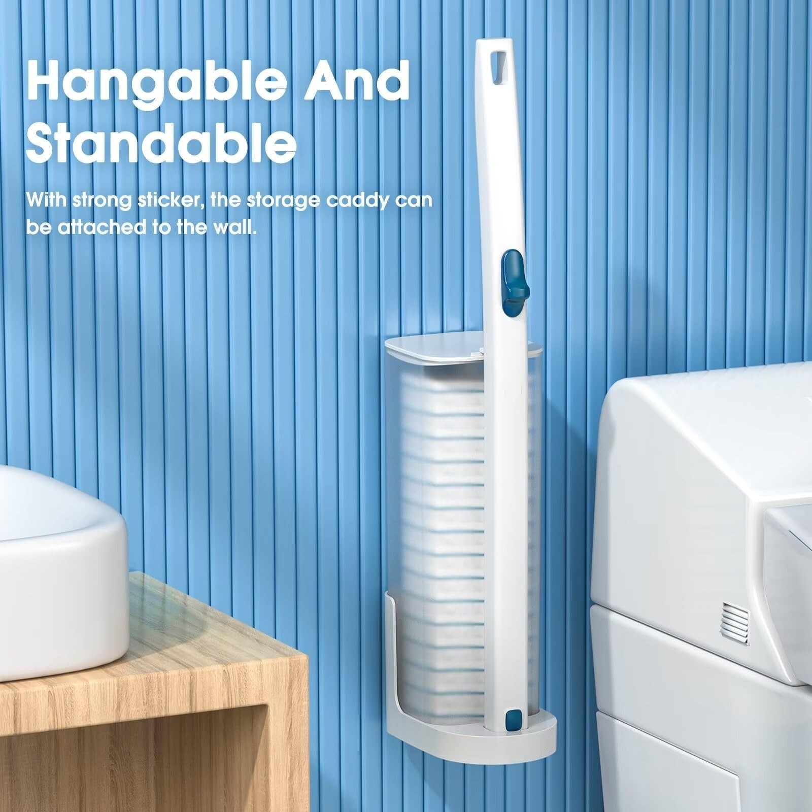 Disposable Toilet Brush with 48 PCS Refills, Disposables Toilets Cleaning Sys…