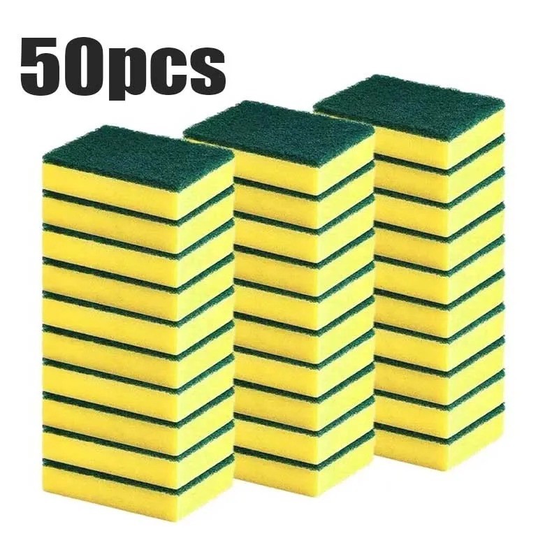 10/50 Pack Kitchen Cleaning Sponges Scourers Washing Up Non-Scratch for Dish Pad