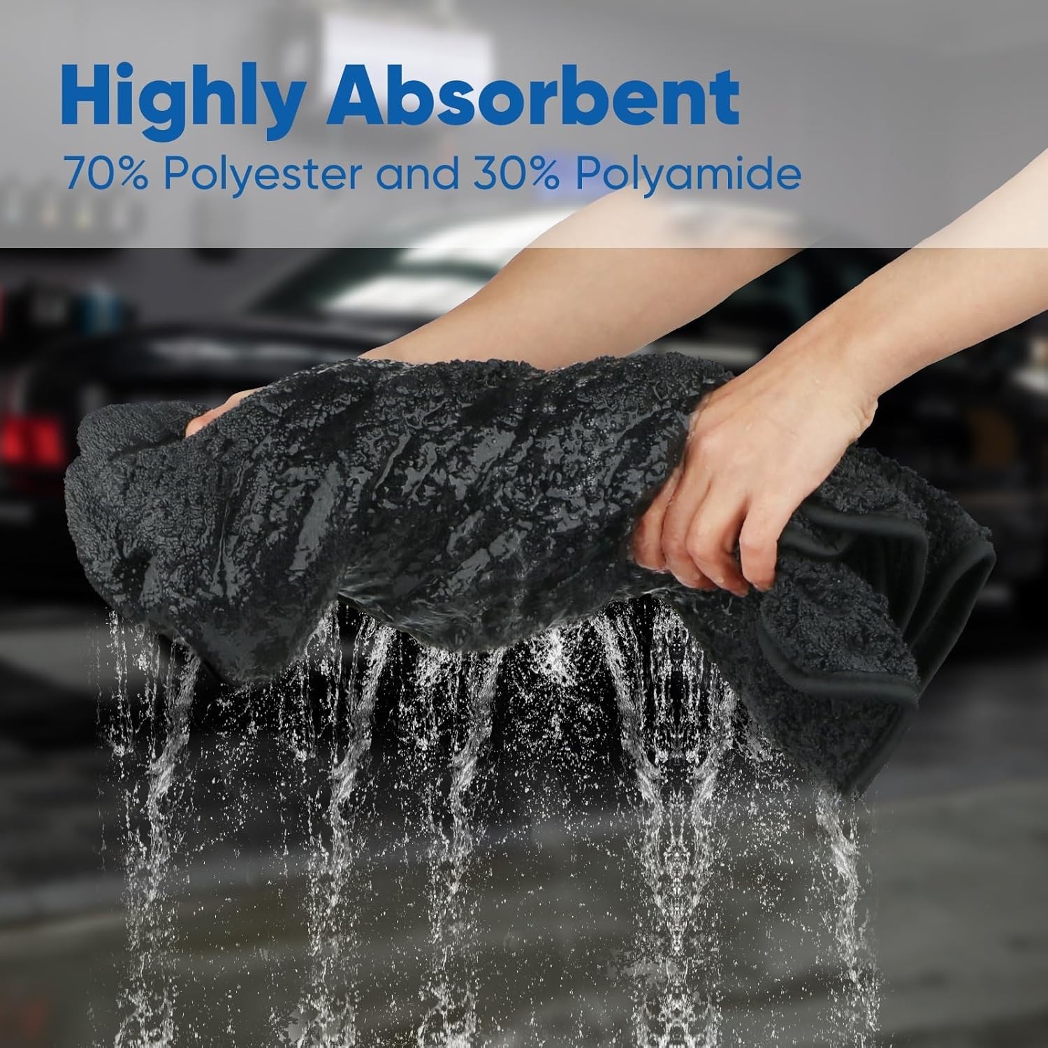 Toalla de secado para auto de microfibra ultra absorbente sin rayas ni manchas