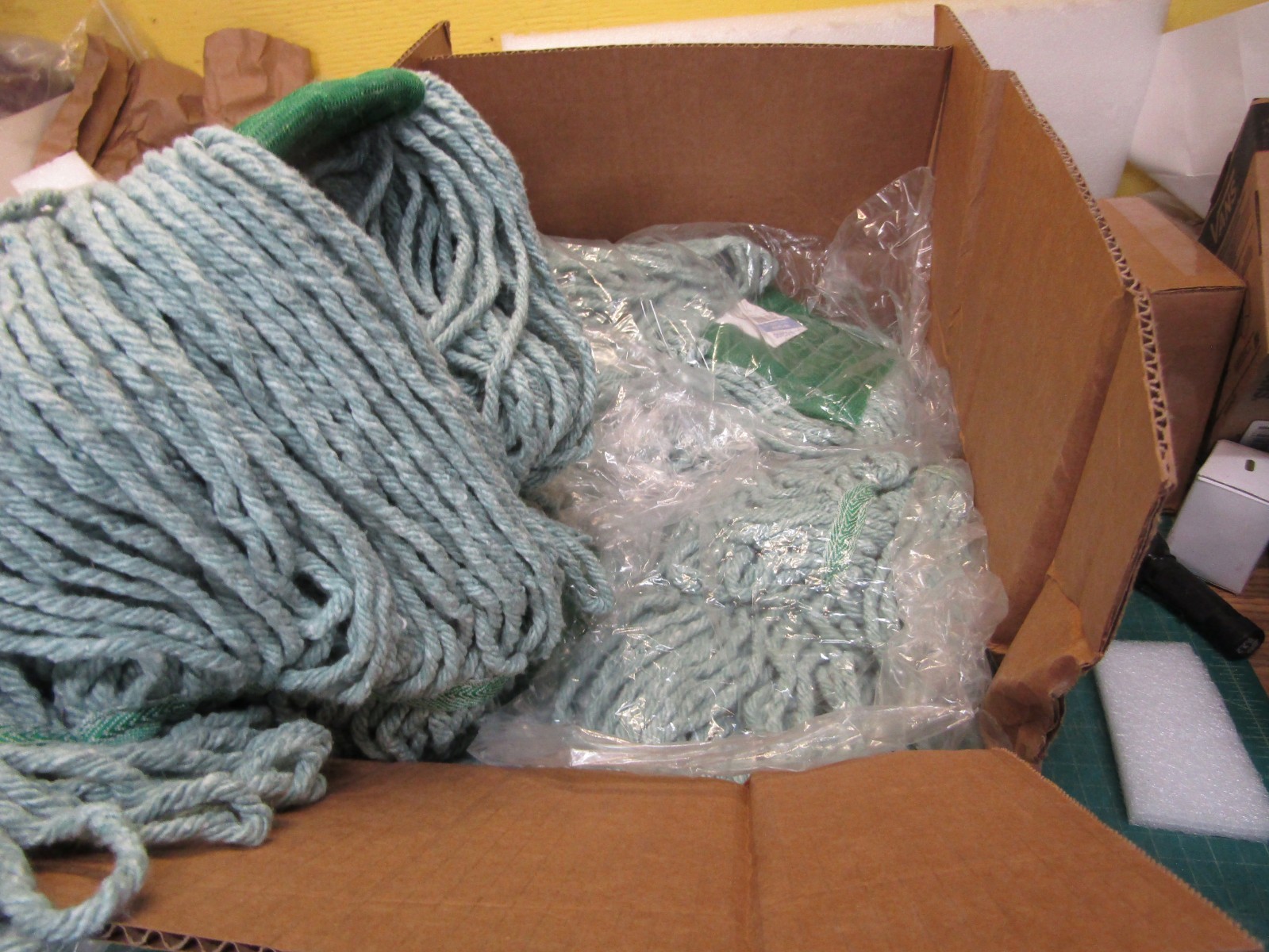 case of 6 NASSCO N-02400 medium-sized, green premium wet mop head. NEW