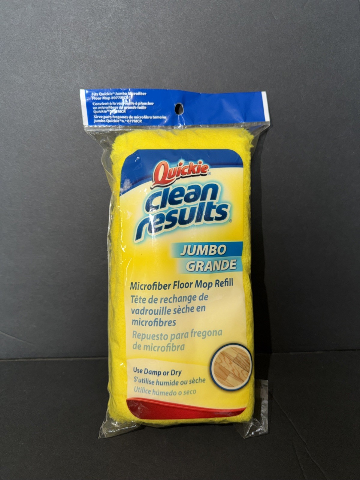 Quickie Clean Results Jumbo Microfiber Floor Mop Refill Cleans Tile Wood Vinyl
