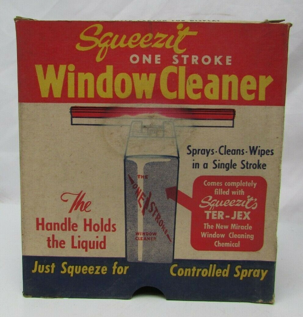 Rare Vintage Squeezit One Stroke Window Cleaner NOS See Description