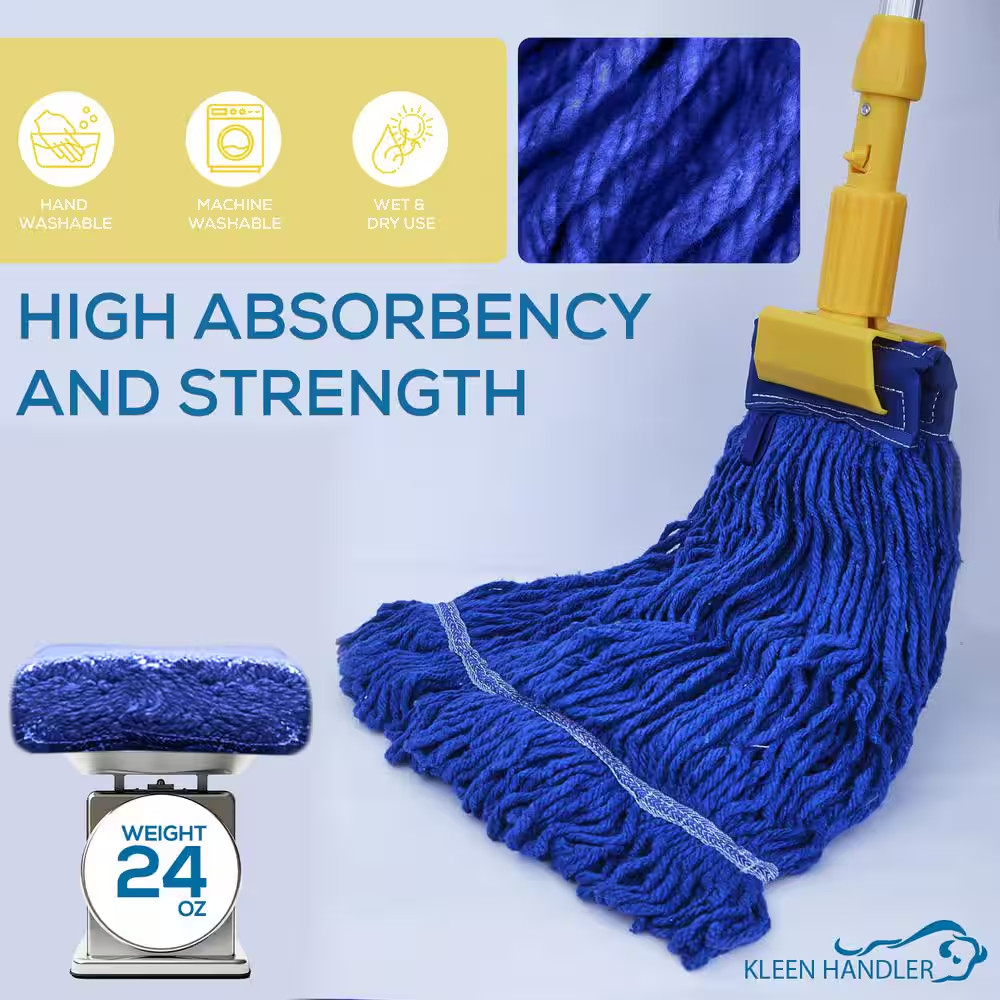 5 In. Loop End Commercial String Mop Blended Mop Head Replacement Refill 32 Oz.
