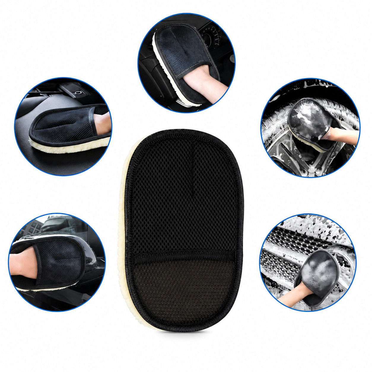 Car Wash Mitt Microfiber Cleaning Glove Soft Wool Wash Sponge Scratch Free