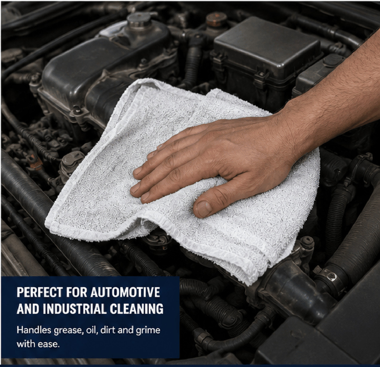 18×18 White Shop Towel Heavyweight Commercial Mechanic Garage Cleaning Rag