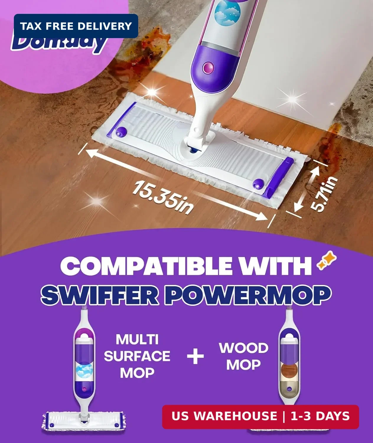 5X Cleaning Power Mop Refills for Swiffer Power Mop, 500+ Strips Multi-Surface P