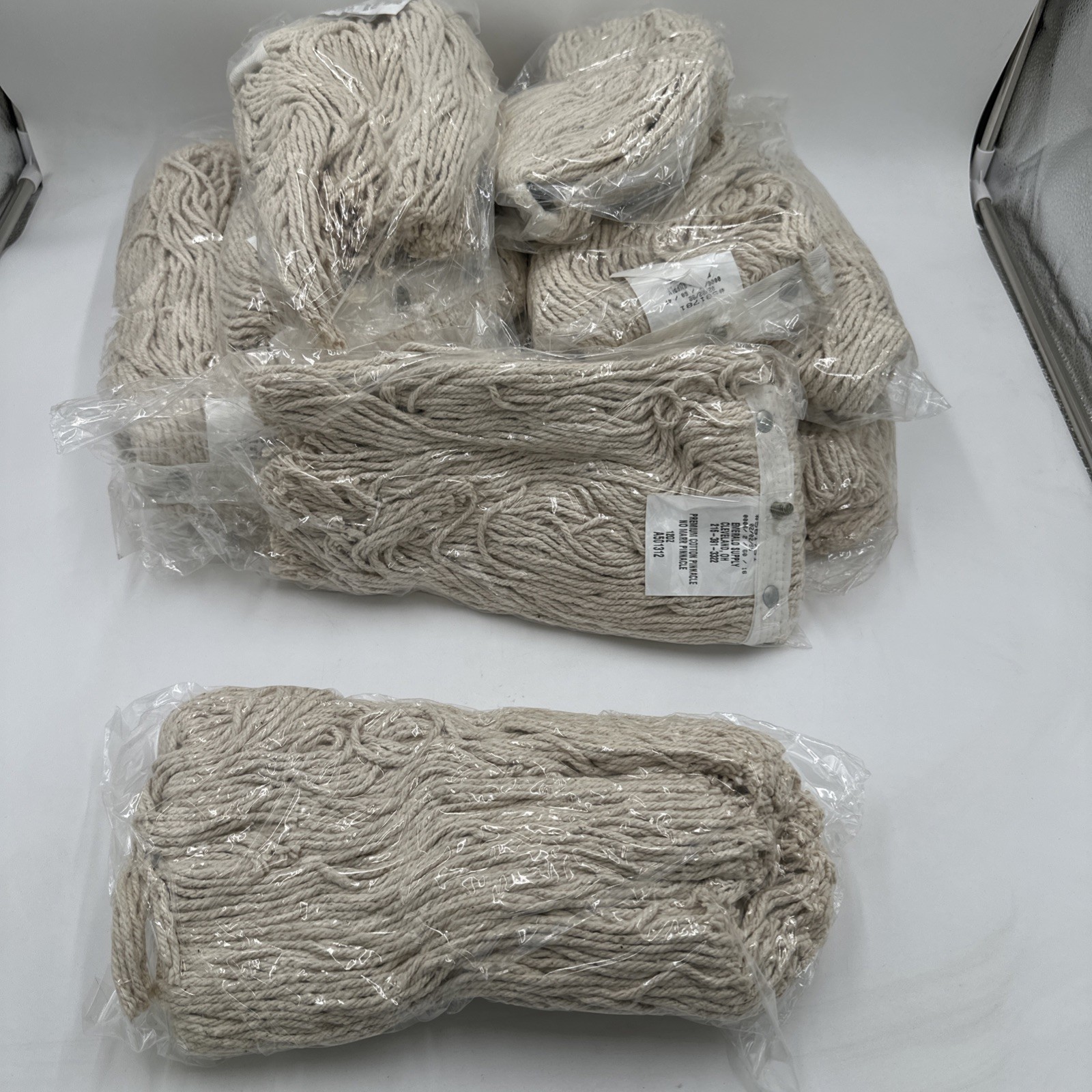 Case of 12 Premium Cotton Pinnacle 12oz Wet Mop Heads Commercial A501312 NOS