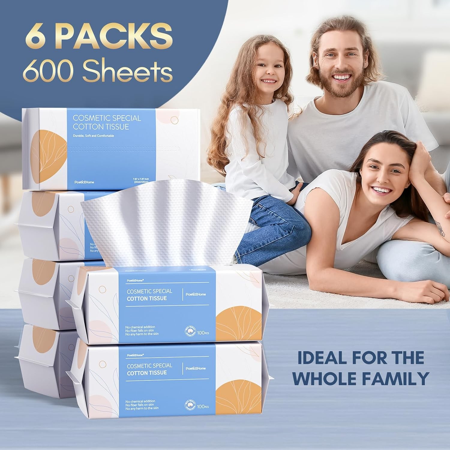 Face Towel Disposable – Ultra Soft Cotton Tissue Dry Wipes – Lint Facial