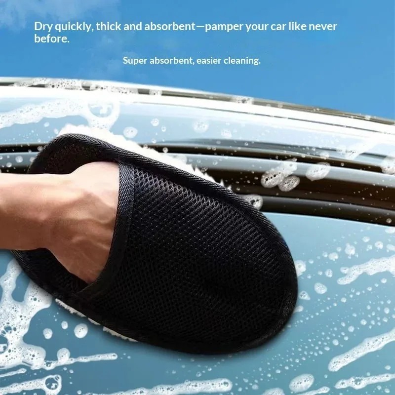 Thick Fleece Car Wash Glove Cleaning Mitt Waxing Detailing Maintenance Tool Set