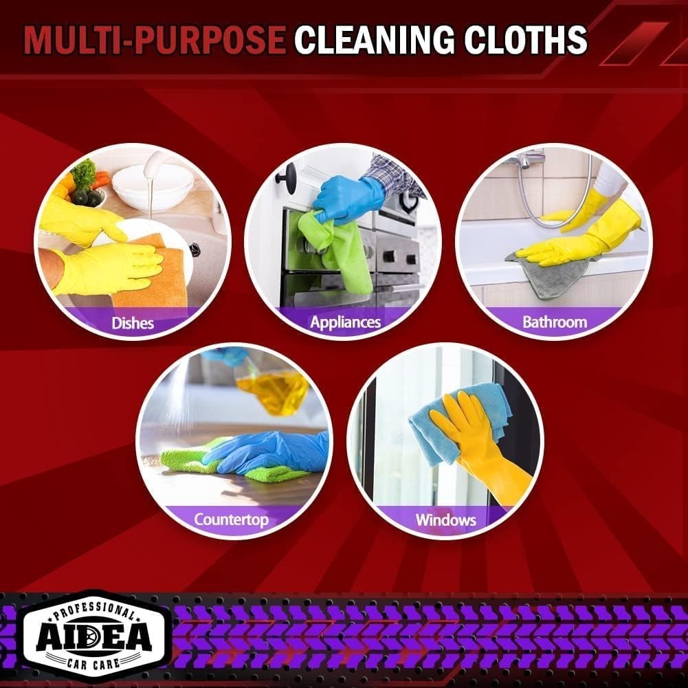 Multi-Purpose Microfiber Towels 12 Pack – Soft Lint-Free Shop Cleaning Cloths