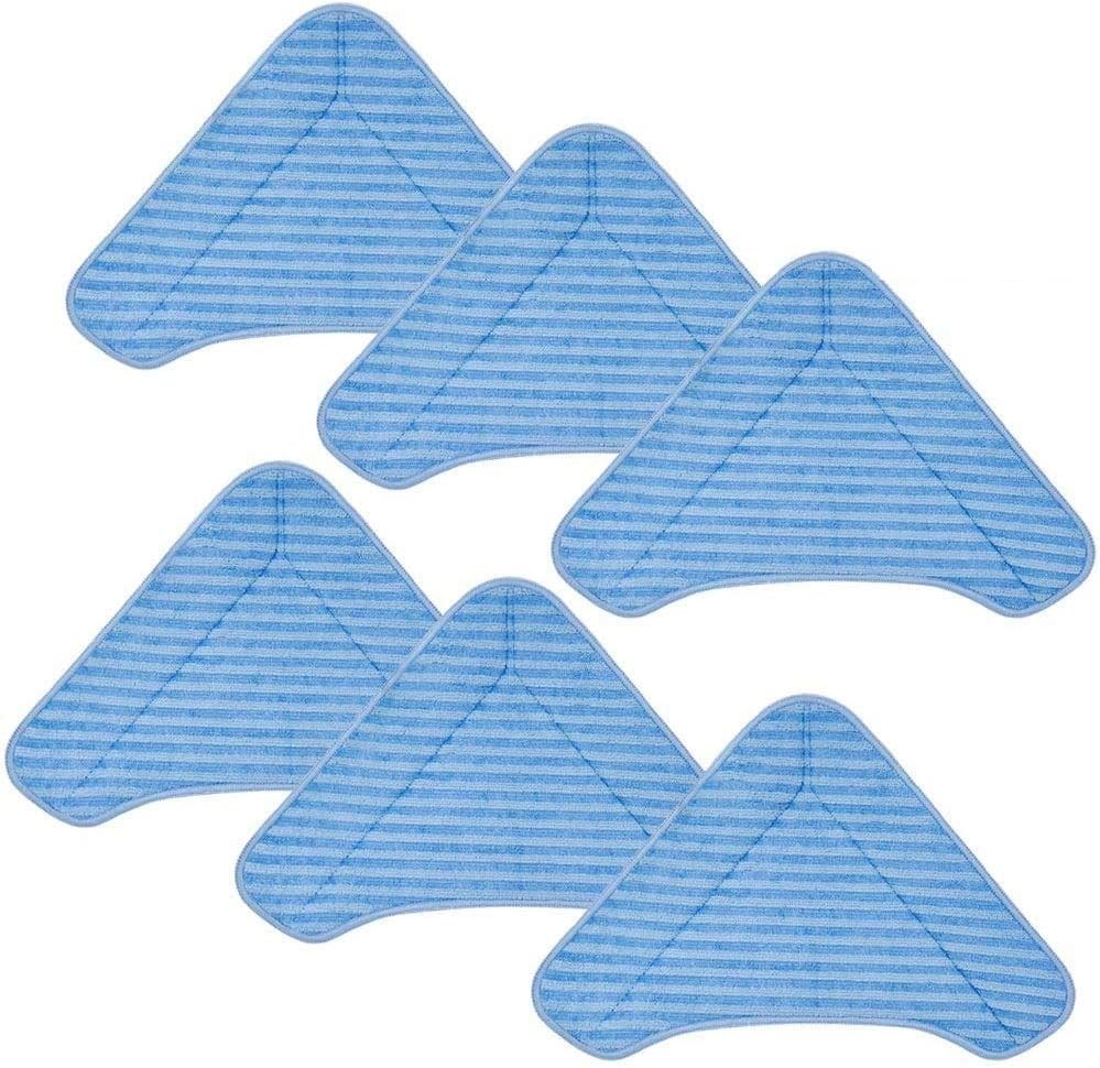 6-Pack Microfiber Replacement Mop Pads for PureClean & Compatible Steam Cleaners