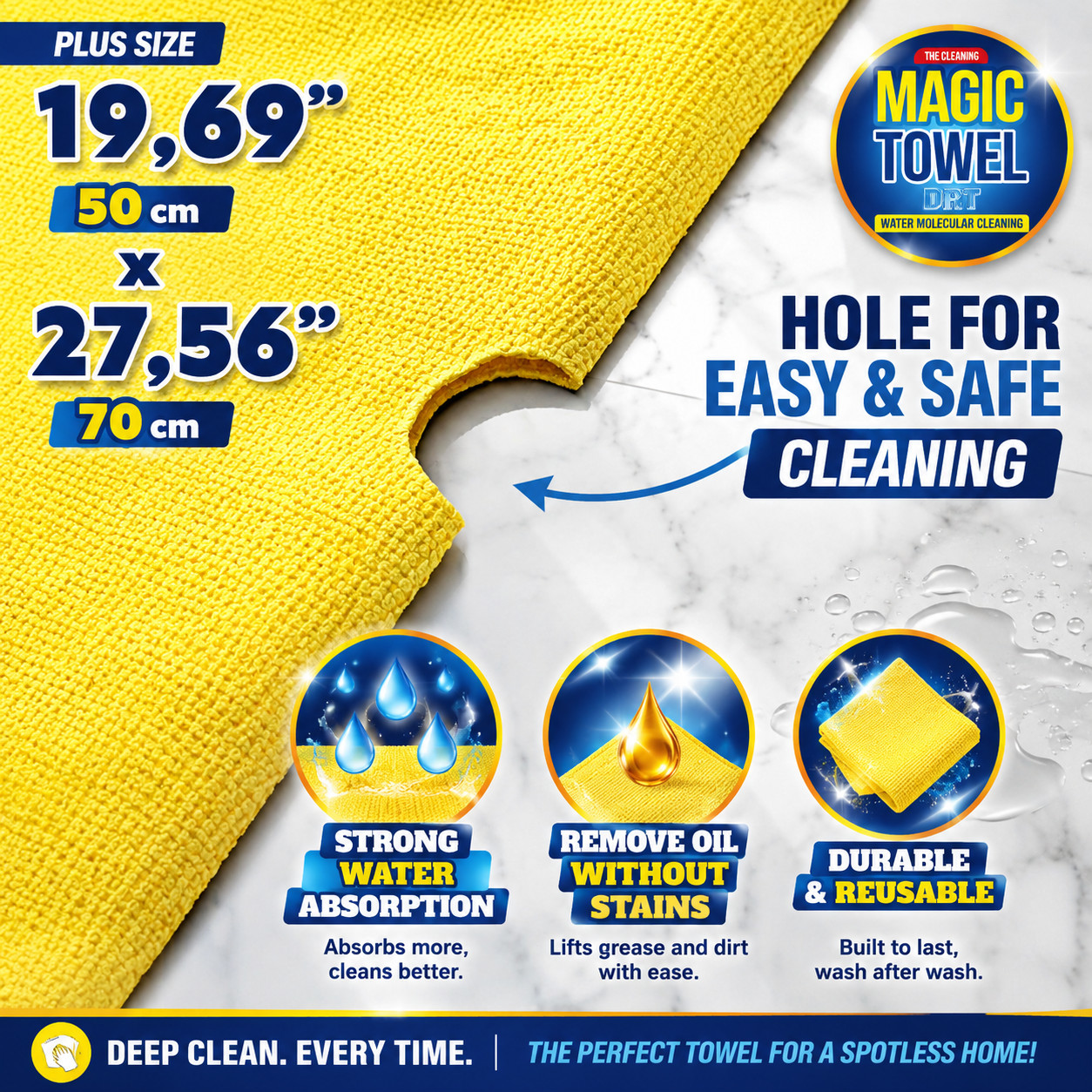 The Cleaning Magic Towel- Floor Cleaning Cloth Mop PVA-Microfiber Multiporpose