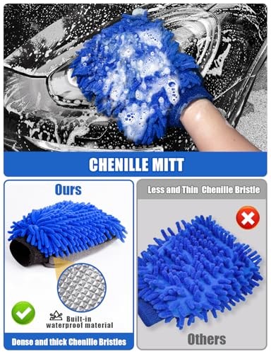 15°Curved Car Wash Brush with Long Handle Kit, 55-Inch 4-Section Extendable