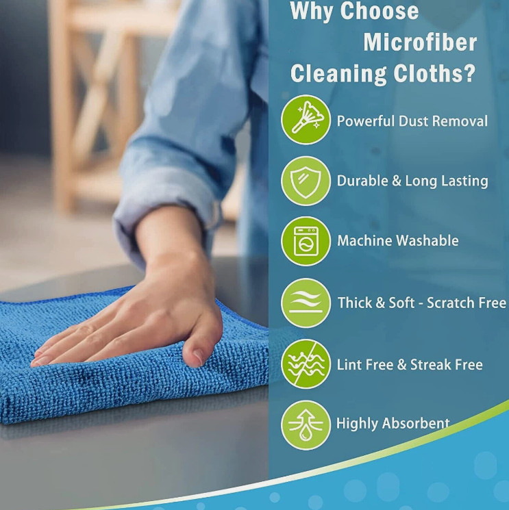 Microfiber Cleaning Cloth Towel Rag Car Polishing No Scratch Detailing Set of 50