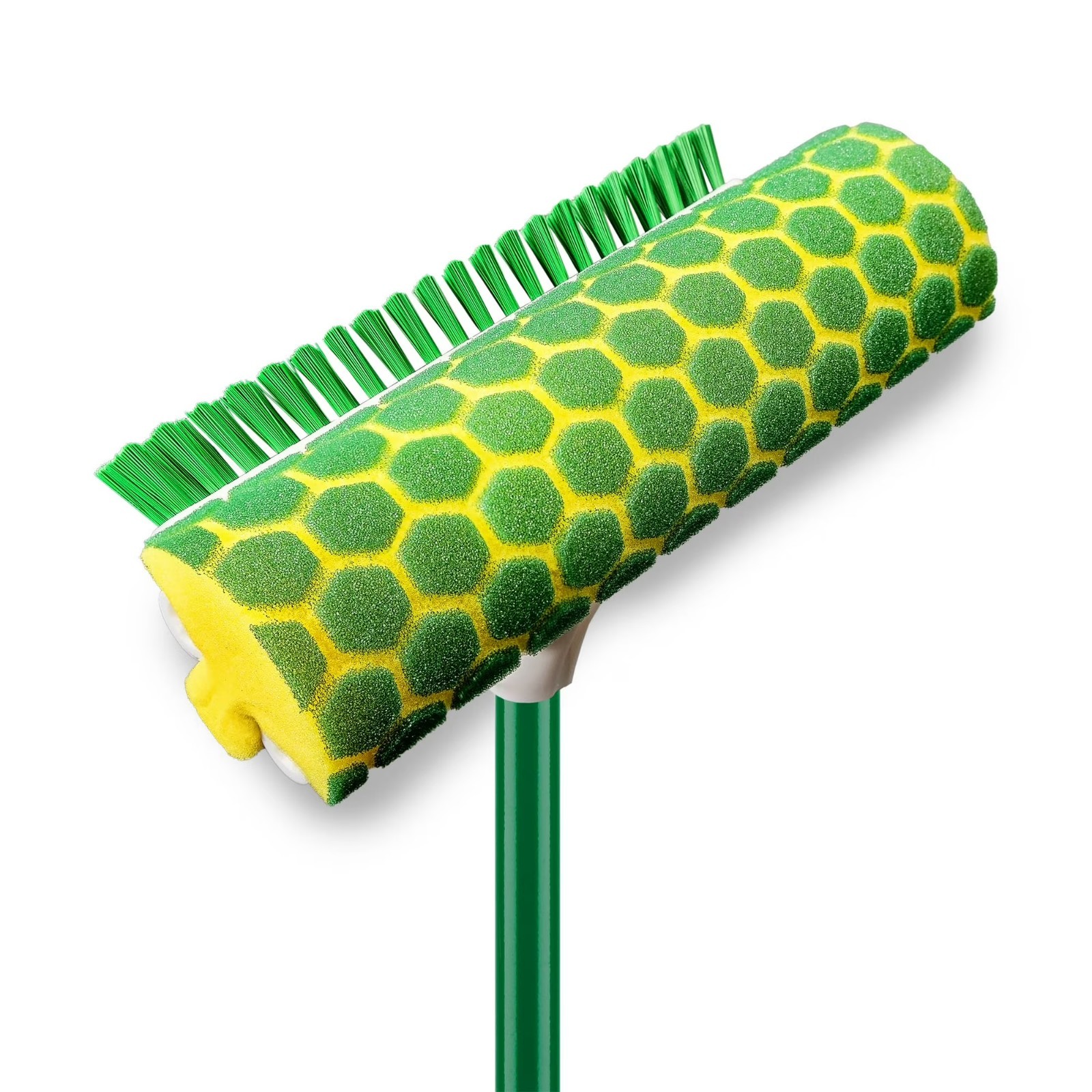 Nitty Gritty Roller Sponge Mop with Scrub Brush Green Steel Handle